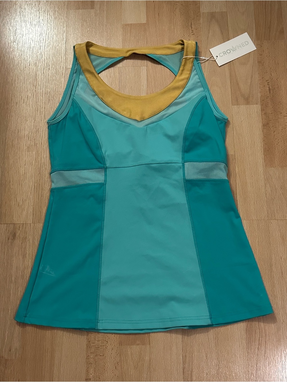 Crowned Athletics Arabian Nights Jasmine Teal Athletic Tank XL NWT